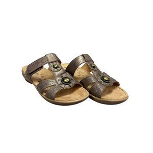 Naturalizer Journie Nickel Alloy Sandals Women's Size 8.5M Leather Upper